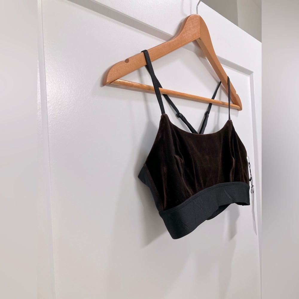 Alala x Revolve NWT Velvet Bra Mocha Brown Adjustable Straps Sporty Small - Picture 6 of 10
